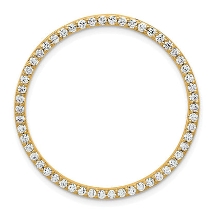 14 K Gelbgold Kreis-Gleitanhänger an Kette mit 1 ct. im Labor gezüchtetem Diamant VS/SI+ G+