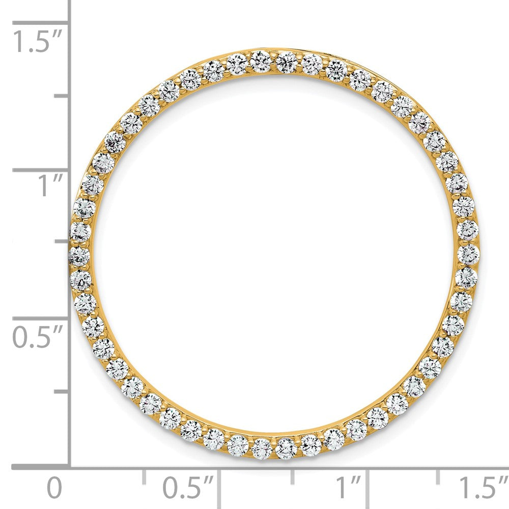 14K Gelbgold 1,5 ct. Laborgezüchteter Diamant VS/SI+ G+ Kreiskettengleitanhänger