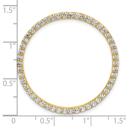 14K Gelbgold 1,5 ct. Laborgezüchteter Diamant VS/SI+ G+ Kreiskettengleitanhänger