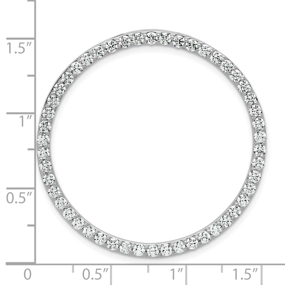 14K Weißgold 2 ct. Labor gezüchteter Diamant VS/SI+ G+ Kreis-Kettenanhänger zum Aufschieben