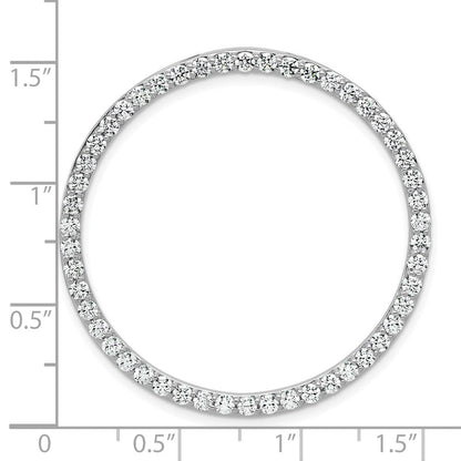 14K Weißgold 2 ct. Labor gezüchteter Diamant VS/SI+ G+ Kreis-Kettenanhänger zum Aufschieben