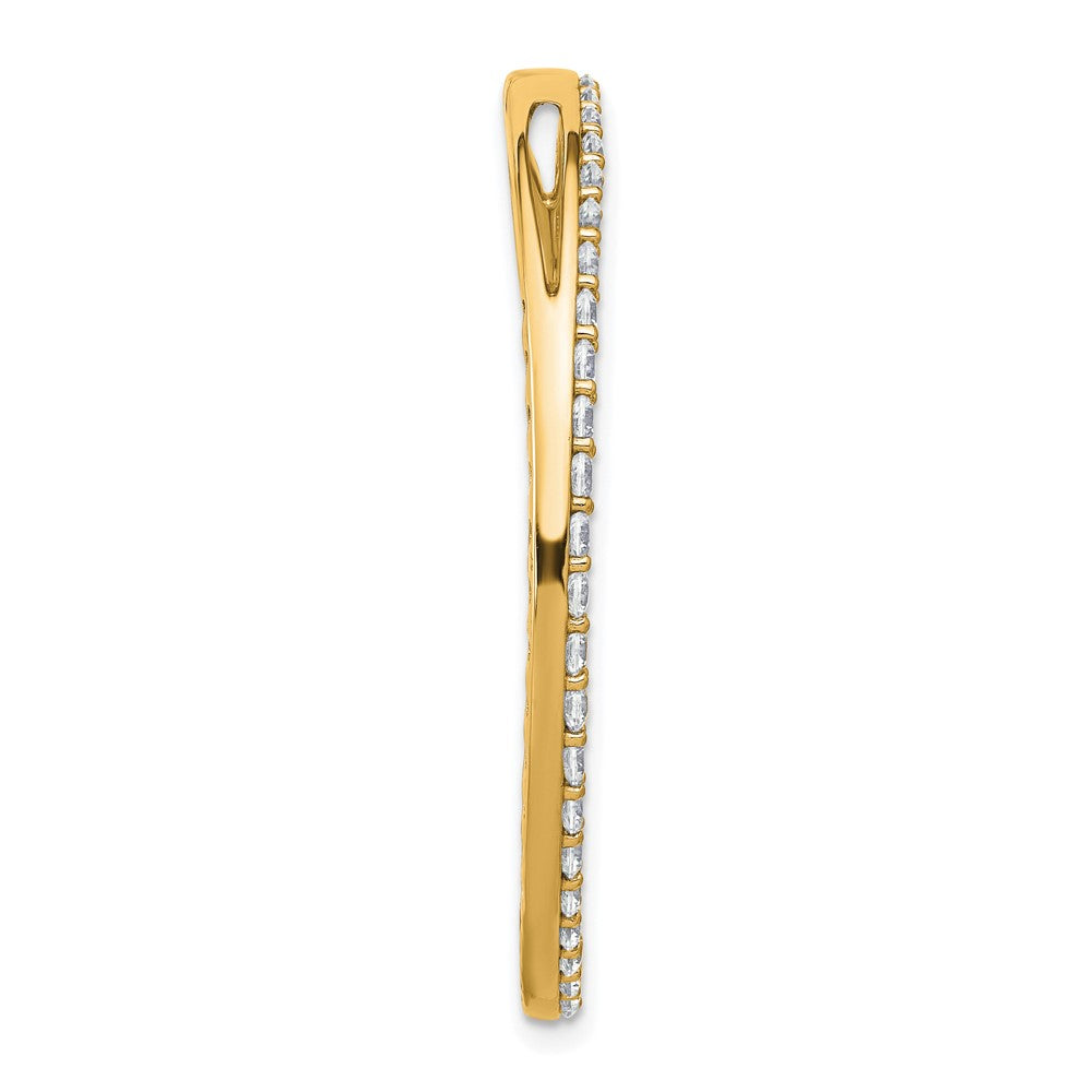 14K Gelbgold Gleitanhänger mit Kreiskette und 2 ct. laborgezüchtetem Diamant VS/SI+ G+