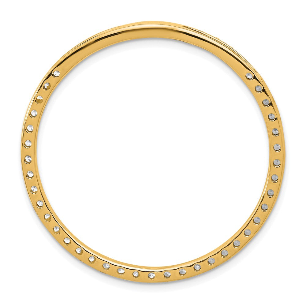 14K Gelbgold Gleitanhänger mit Kreiskette und 2 ct. laborgezüchtetem Diamant VS/SI+ G+