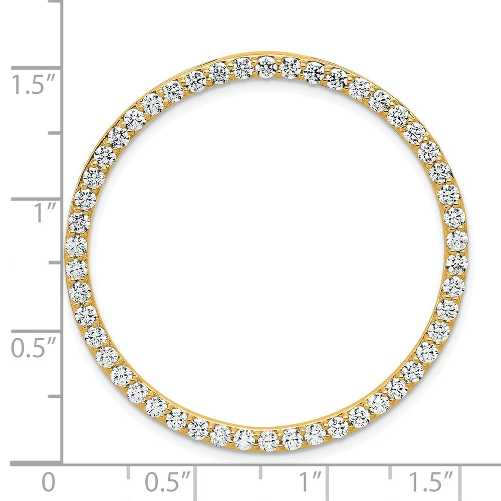14K Gelbgold Gleitanhänger mit Kreiskette und 2 ct. laborgezüchtetem Diamant VS/SI+ G+