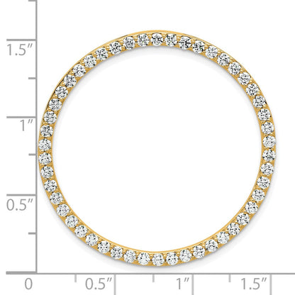 14K Gelbgold Gleitanhänger mit Kreiskette und 2 ct. laborgezüchtetem Diamant VS/SI+ G+