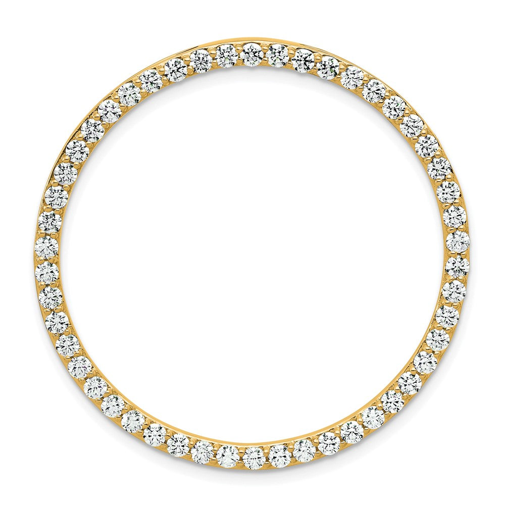 14K Gelbgold Gleitanhänger mit Kreiskette und 2 ct. laborgezüchtetem Diamant VS/SI+ G+