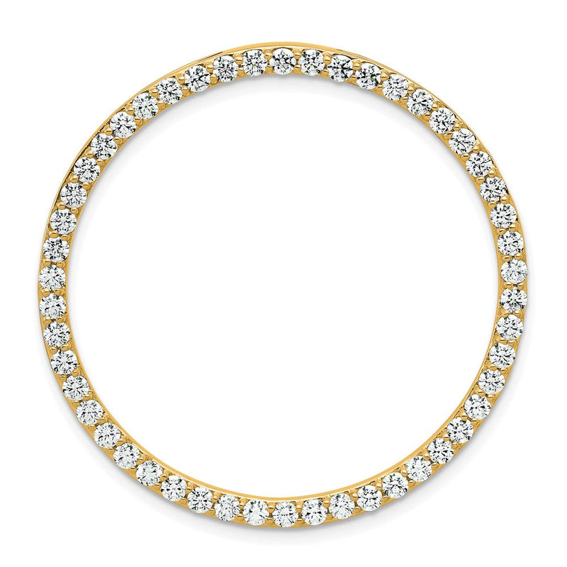 14K Gelbgold Gleitanhänger mit Kreiskette und 2 ct. laborgezüchtetem Diamant VS/SI+ G+