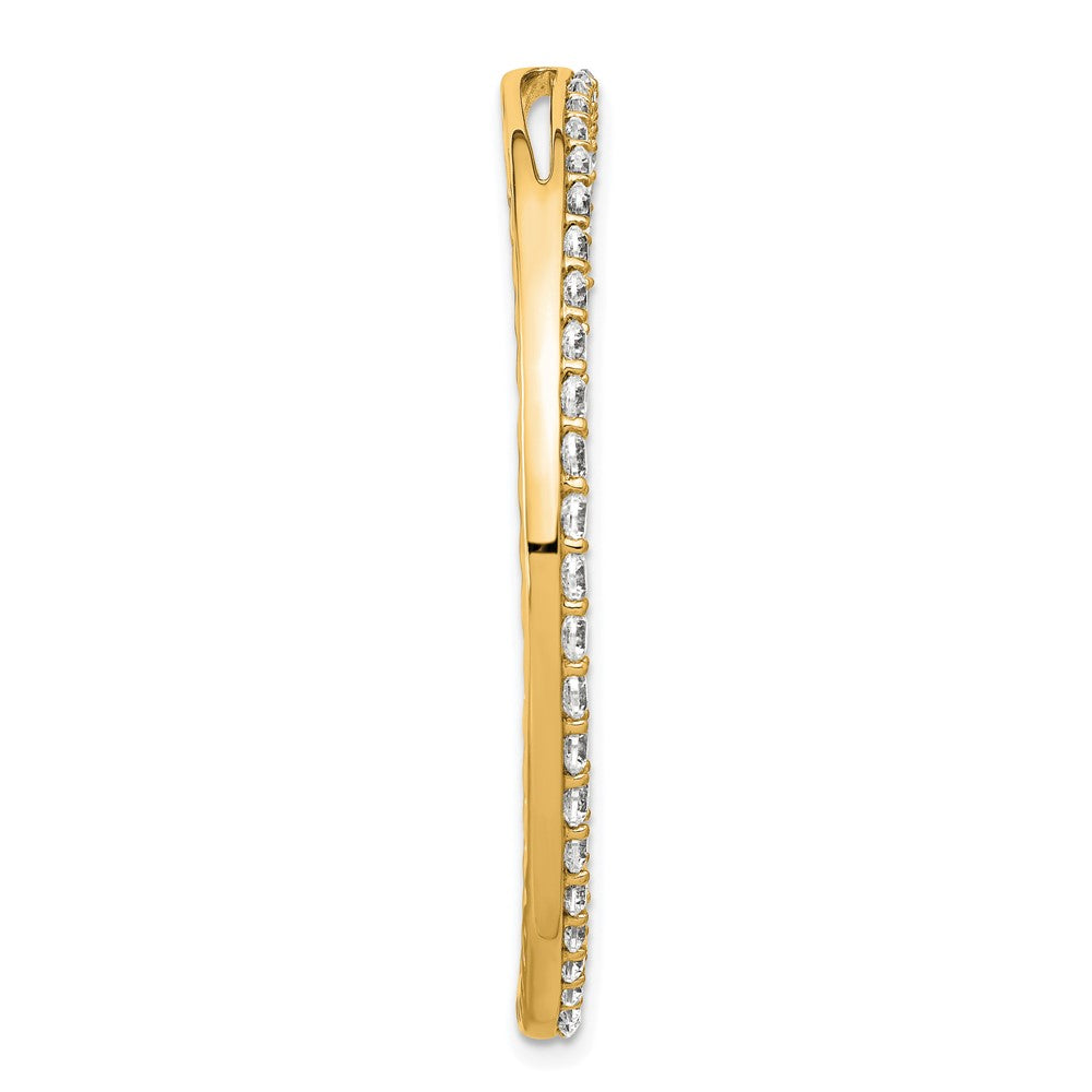 14K Gelbgold Kreis-Gleitanhänger an Kette mit 3 ct. Laborgezüchtetem Diamant VS/SI+ G+