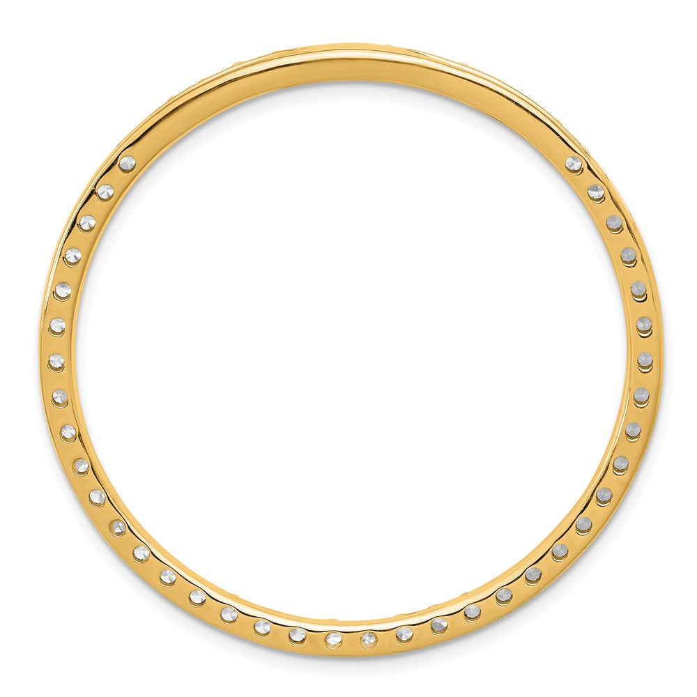 14K Gelbgold Kreis-Gleitanhänger an Kette mit 3 ct. Laborgezüchtetem Diamant VS/SI+ G+