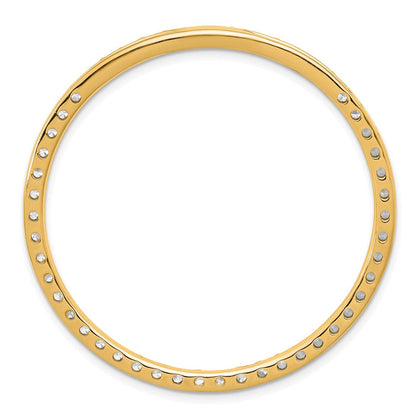 14K Gelbgold Kreis-Gleitanhänger an Kette mit 3 ct. Laborgezüchtetem Diamant VS/SI+ G+