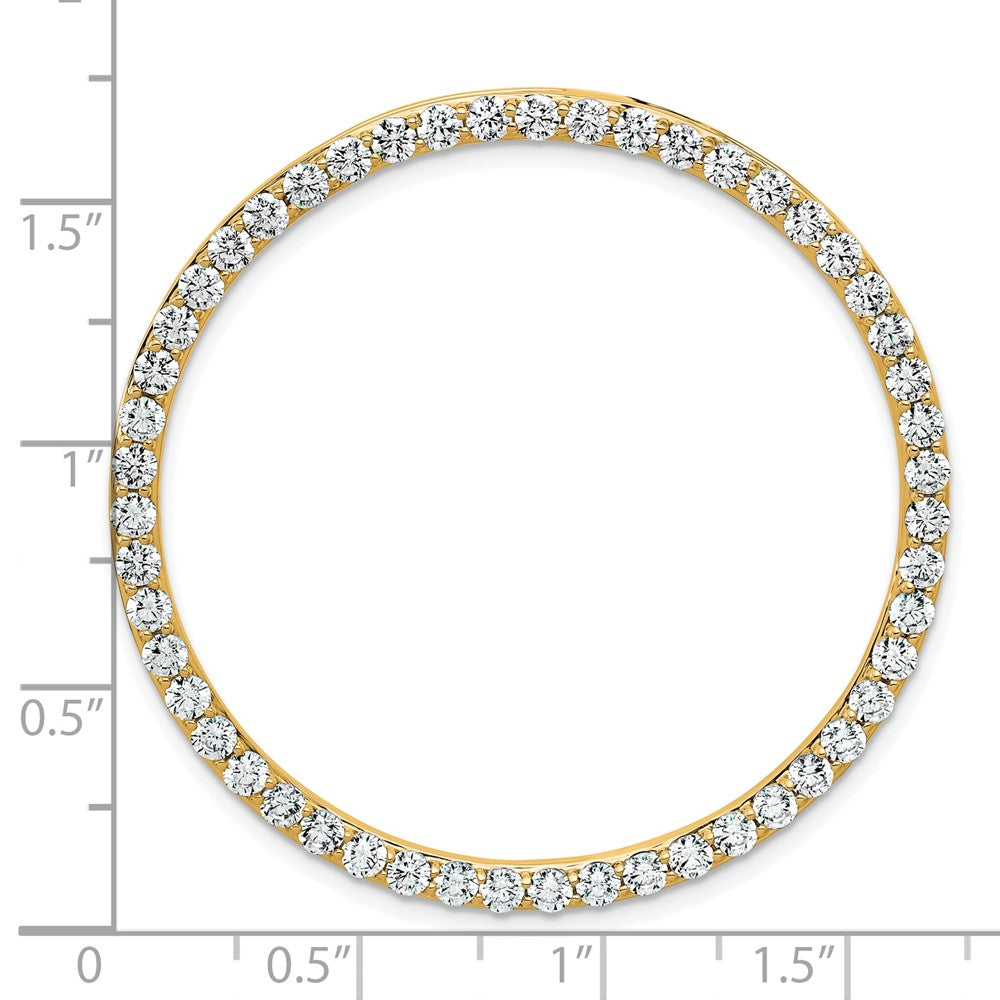 14K Gelbgold Kreis-Gleitanhänger an Kette mit 3 ct. Laborgezüchtetem Diamant VS/SI+ G+