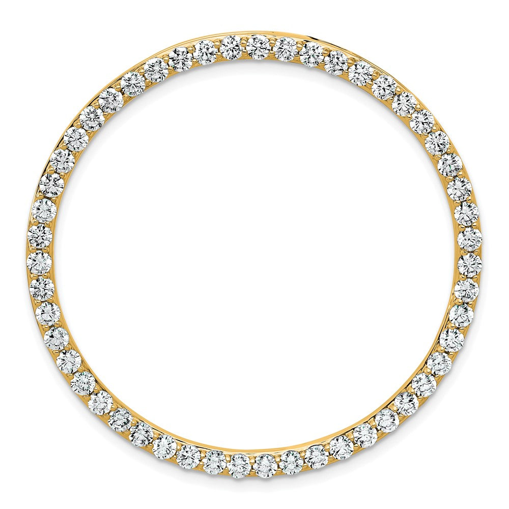 14K Gelbgold Kreis-Gleitanhänger an Kette mit 3 ct. Laborgezüchtetem Diamant VS/SI+ G+