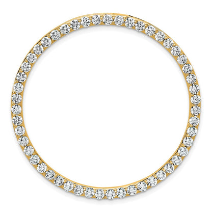 14K Gelbgold Kreis-Gleitanhänger an Kette mit 3 ct. Laborgezüchtetem Diamant VS/SI+ G+