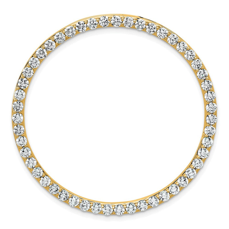 14K Gelbgold Kreis-Gleitanhänger an Kette mit 3 ct. Laborgezüchtetem Diamant VS/SI+ G+