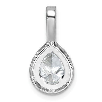14K Weißgold Tropfen-Halo-Halbfassungsanhänger mit Labordiamant VS/SI FGH