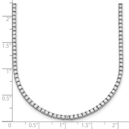 14K Weißgold 5 1/2 Ct. Im Labor Gezüchtet Diamant Vs/si+ G+ Rund Gerade Tennis Halskette