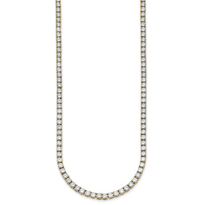 14K Gelbgold 18 Ct. Im Labor Gezüchtet Diamant Vs/si+ G+ Rund 18 Zoll Gerade Tennis Halskette