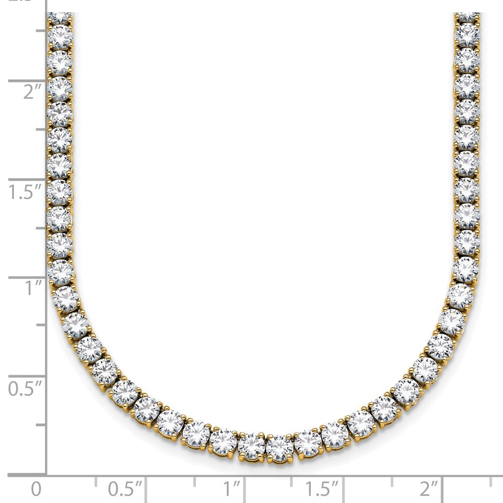 14K Gelbgold 18 Ct. Im Labor Gezüchtet Diamant Vs/si+ G+ Rund 18 Zoll Gerade Tennis Halskette