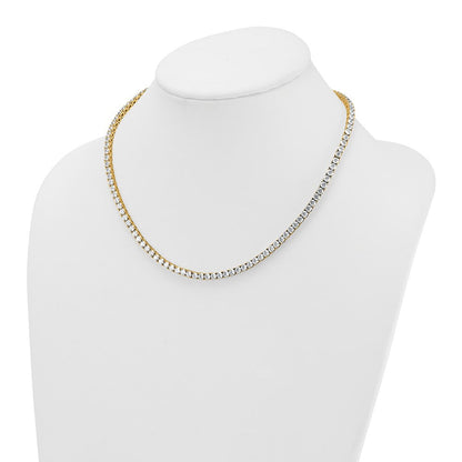 14K Gelbgold 18 Ct. Im Labor Gezüchtet Diamant Vs/si+ G+ Rund 18 Zoll Gerade Tennis Halskette