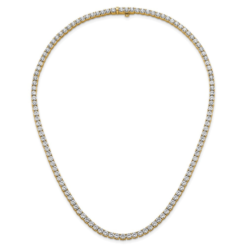 14K Gelbgold 18 Ct. Im Labor Gezüchtet Diamant Vs/si+ G+ Rund 18 Zoll Gerade Tennis Halskette