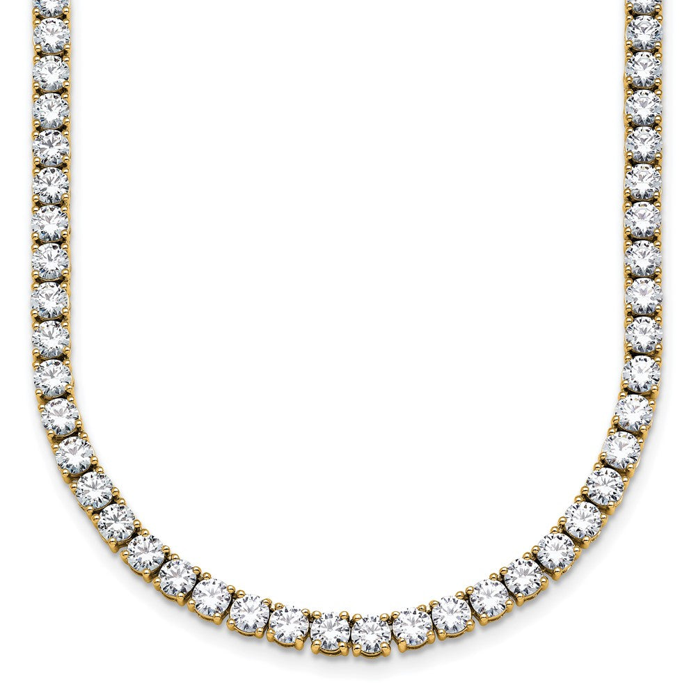 14K Gelbgold 18 Ct. Im Labor Gezüchtet Diamant Vs/si+ G+ Rund 18 Zoll Gerade Tennis Halskette