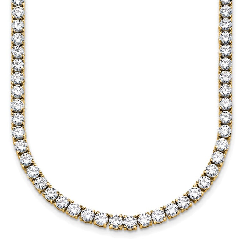 14K Gelbgold 18 Ct. Im Labor Gezüchtet Diamant Vs/si+ G+ Rund 18 Zoll Gerade Tennis Halskette