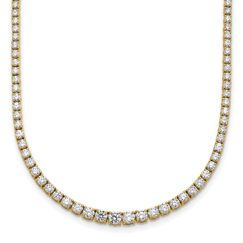 14K Gelbgold 5 3/8 Ct. Im Labor Gezüchtet Diamant Vs/si+ G+ 18 Zoll Abgestuft Tennis Halskette