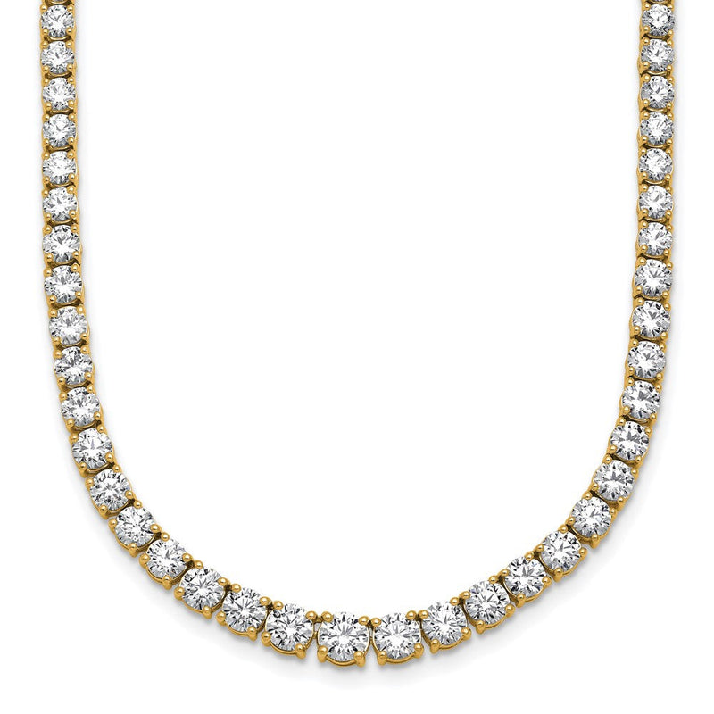 14K Gelbgold 14 1/2 Ct. Im Labor Gezüchtet Diamant Vs/si+ G+ 18 Zoll Abgestuft Tennis Halskette