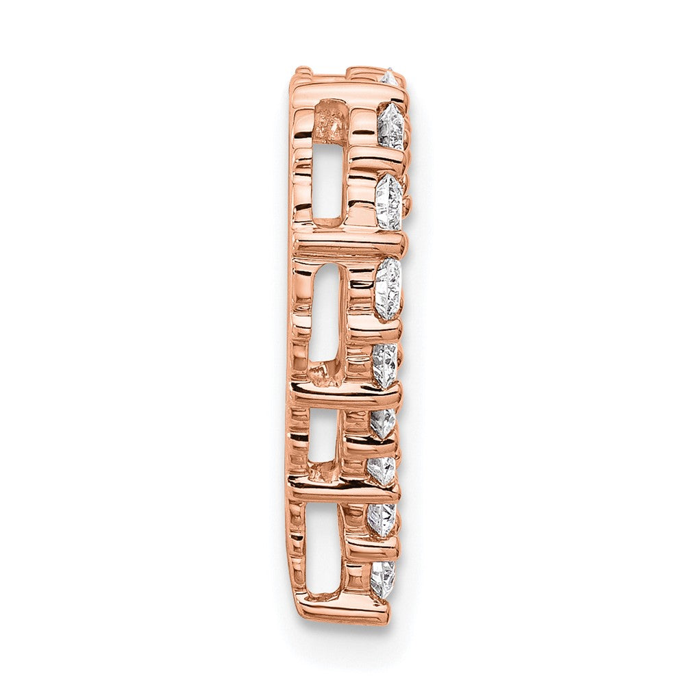 14K Roségold 1 ct. Laborgezüchteter Diamant VS/SI+ G+ Herz-Ketten-Gleitanhänger