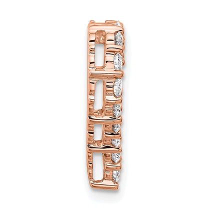 14K Roségold 1 ct. Laborgezüchteter Diamant VS/SI+ G+ Herz-Ketten-Gleitanhänger
