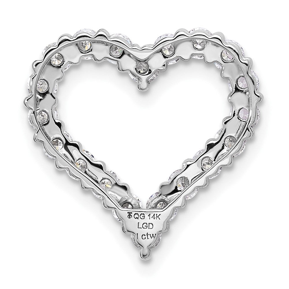 14K Weißgold Herz-Ketten-Gleitanhänger mit 1 ct. Labor-gezüchtetem Diamant VS/SI+ G+