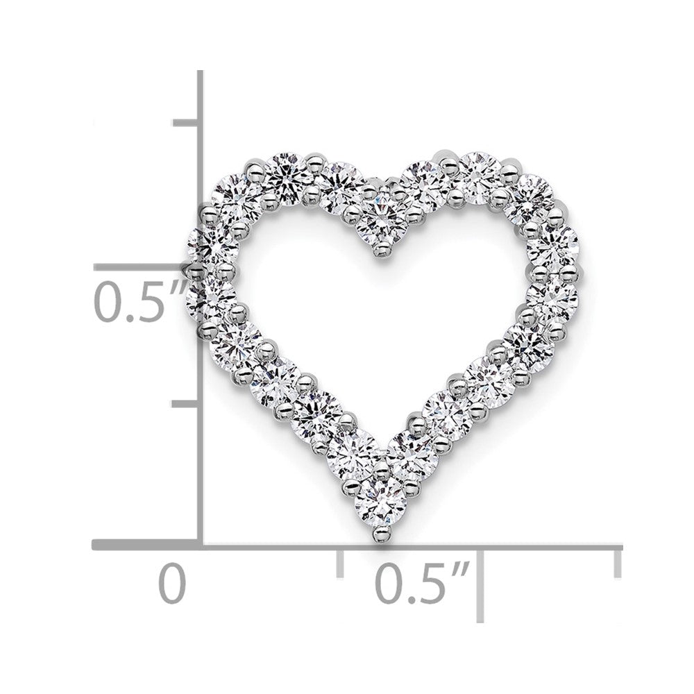 14K Weißgold Herz-Ketten-Gleitanhänger mit 1 ct. Labor-gezüchtetem Diamant VS/SI+ G+