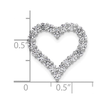 14K Weißgold Herz-Ketten-Gleitanhänger mit 1 ct. Labor-gezüchtetem Diamant VS/SI+ G+