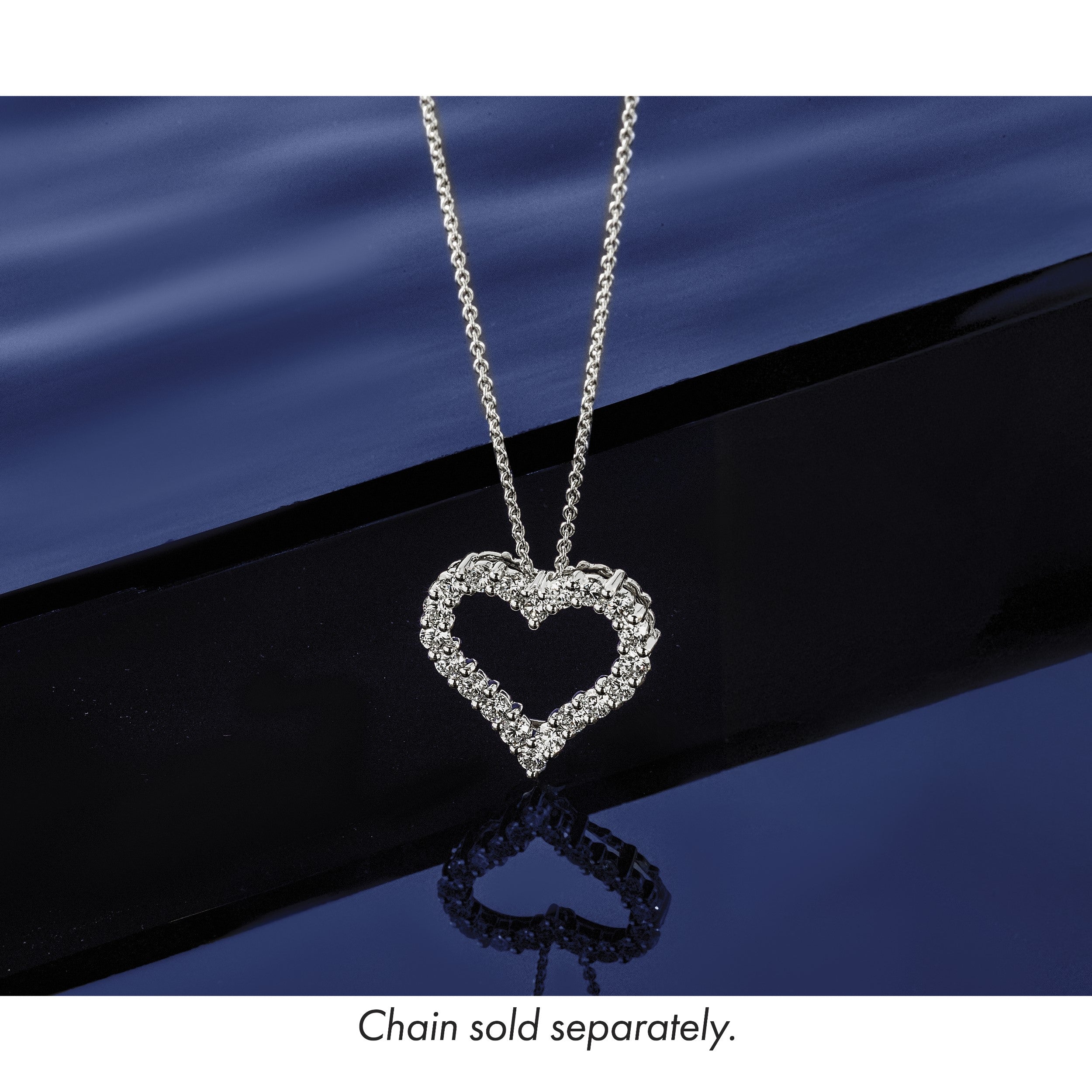 14K Weißgold Herz-Ketten-Gleitanhänger mit 1 ct. Labor-gezüchtetem Diamant VS/SI+ G+