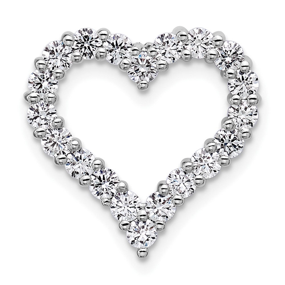 14K Weißgold Herz-Ketten-Gleitanhänger mit 1 ct. Labor-gezüchtetem Diamant VS/SI+ G+