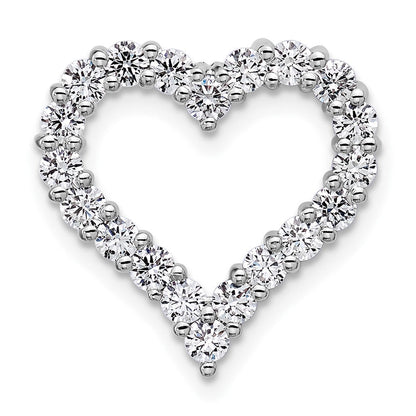 14K Weißgold Herz-Ketten-Gleitanhänger mit 1 ct. Labor-gezüchtetem Diamant VS/SI+ G+