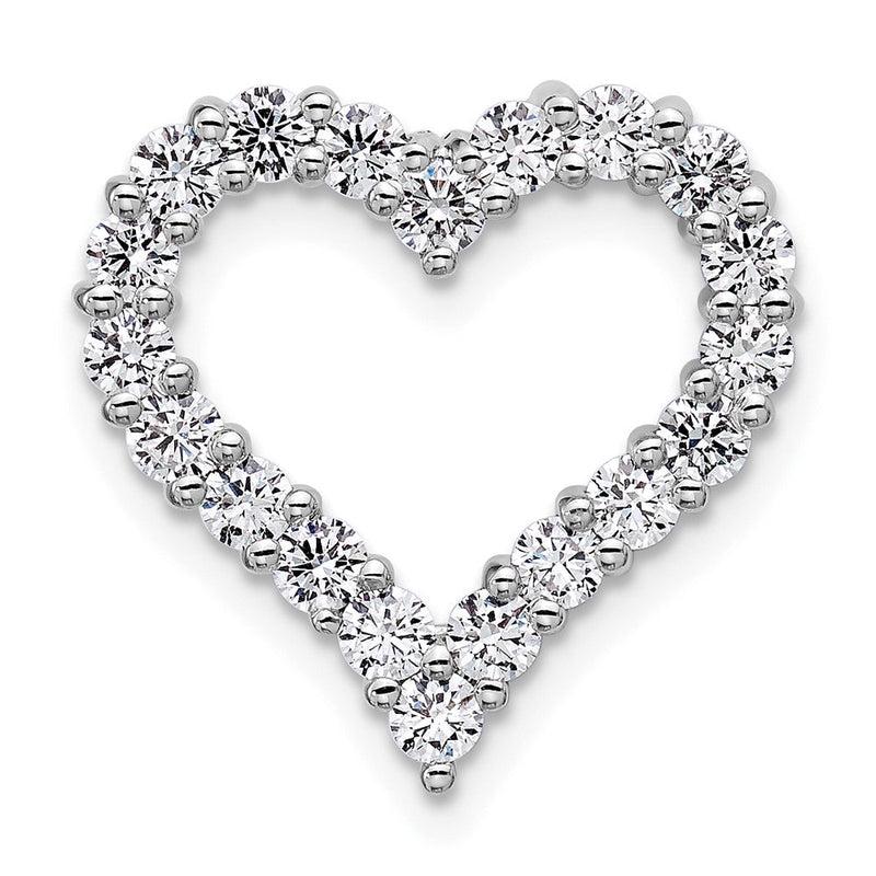 14K Weißgold Herz-Ketten-Gleitanhänger mit 1 ct. Labor-gezüchtetem Diamant VS/SI+ G+