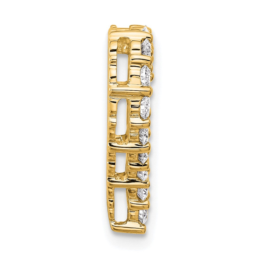 14K Gelbgold 1 ct. Laborgezüchteter Diamant VS/SI+ G+ Herz-Ketten-Gleitanhänger