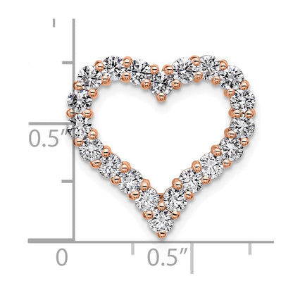 14K Roségold 1,5 ct. Labordiamant VS/SI+ G+ Herz-Kettengleitanhänger