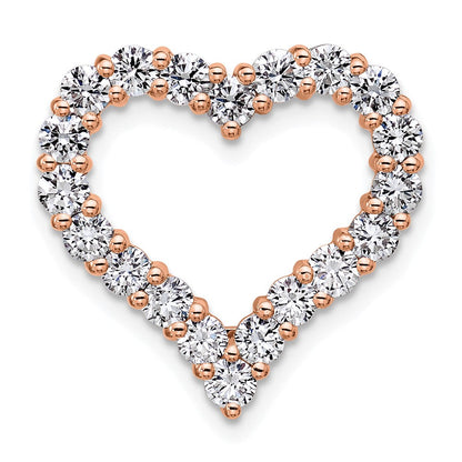 14K Roségold 1,5 ct. Labordiamant VS/SI+ G+ Herz-Kettengleitanhänger