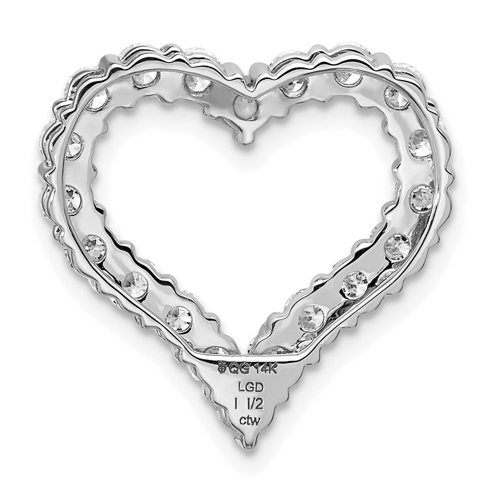 14K Weißgold Labor gezüchteter Diamant VS/SI FGH Herz-Anhänger
