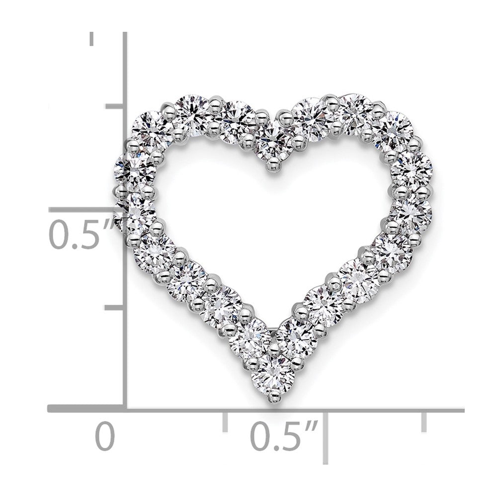 14K Weißgold Labor gezüchteter Diamant VS/SI FGH Herz-Anhänger