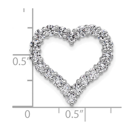 14K Weißgold Labor gezüchteter Diamant VS/SI FGH Herz-Anhänger