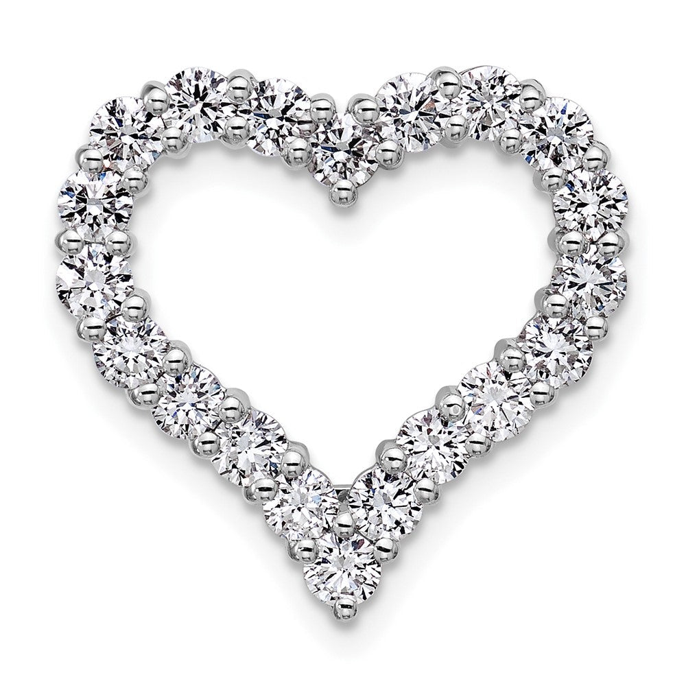 14K Weißgold Labor gezüchteter Diamant VS/SI FGH Herz-Anhänger