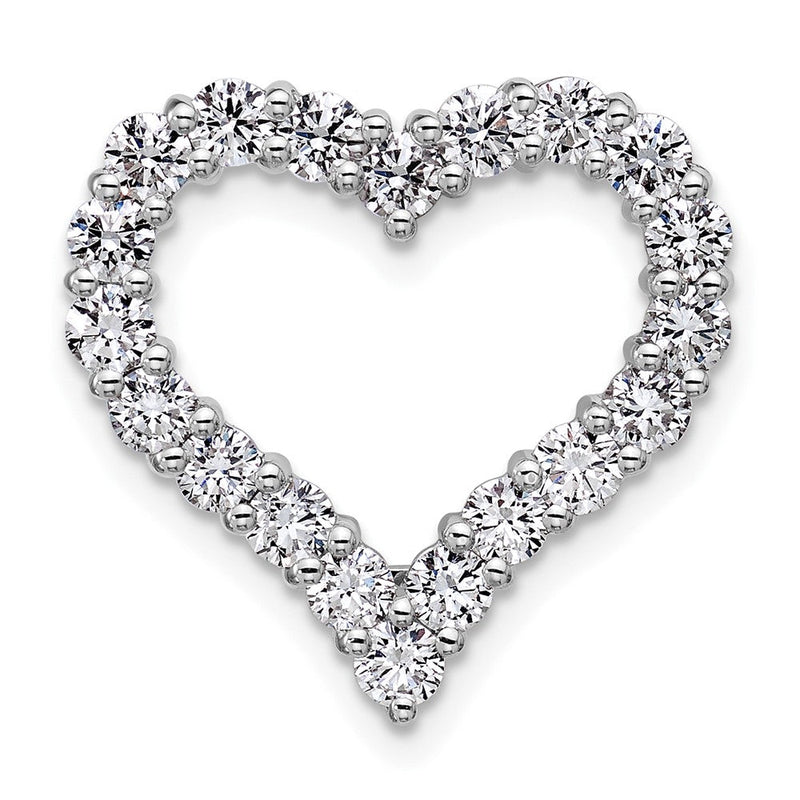 14K Weißgold Labor gezüchteter Diamant VS/SI FGH Herz-Anhänger