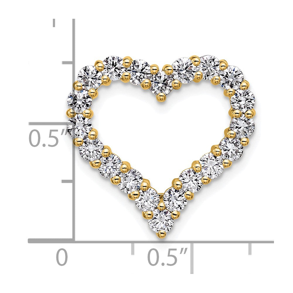 14K Gelbgold 1,5 ct. Laborgezüchteter Diamant VS/SI+ G+ Herz-Ketten-Gleitanhänger