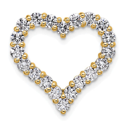 14K Gelbgold 1,5 ct. Laborgezüchteter Diamant VS/SI+ G+ Herz-Ketten-Gleitanhänger