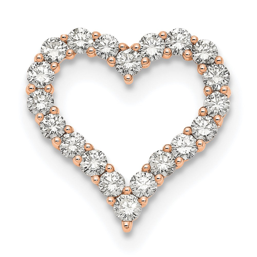 14 Karat Roségold Kettenanhänger mit 2 ct. im Labor gezüchteten Diamanten VS/SI+ G+ in Herzform