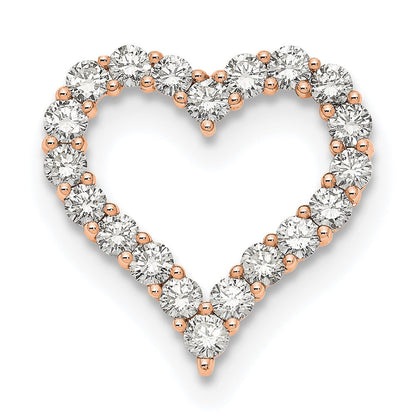 14 Karat Roségold Kettenanhänger mit 2 ct. im Labor gezüchteten Diamanten VS/SI+ G+ in Herzform