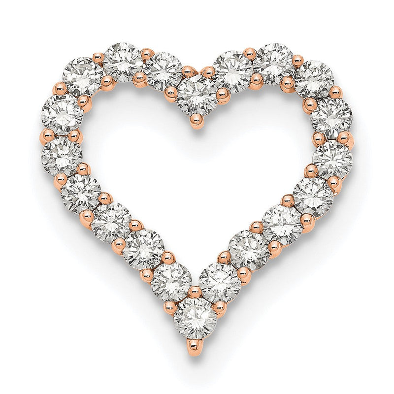 14 Karat Roségold Kettenanhänger mit 2 ct. im Labor gezüchteten Diamanten VS/SI+ G+ in Herzform